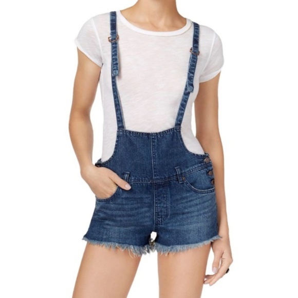 Free People Denim - Free People We The Free Frayed Hem Overalls